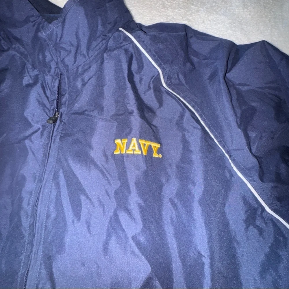 Adidas Dark Blue Athletic Jacket Size Medium United Stares Naval Academy - Picture 2 of 8